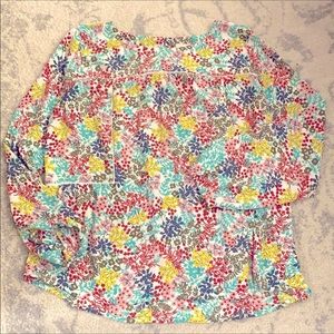 Loft Floral Flowing Blouse Large